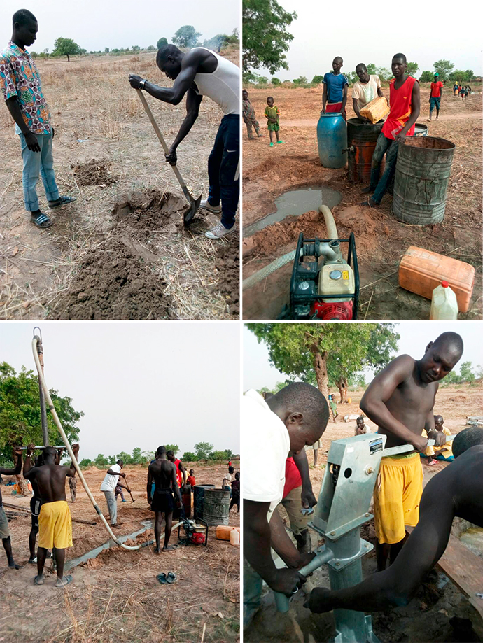 Brunnen Kamerun Extrême-Nord Gobo Pilotprojekt Brunnenbau Wasserpumpstation
